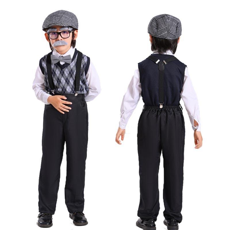 Halloween New Children's Grandpa Costume Grandpa Vest Suit Party Dress Up Costume