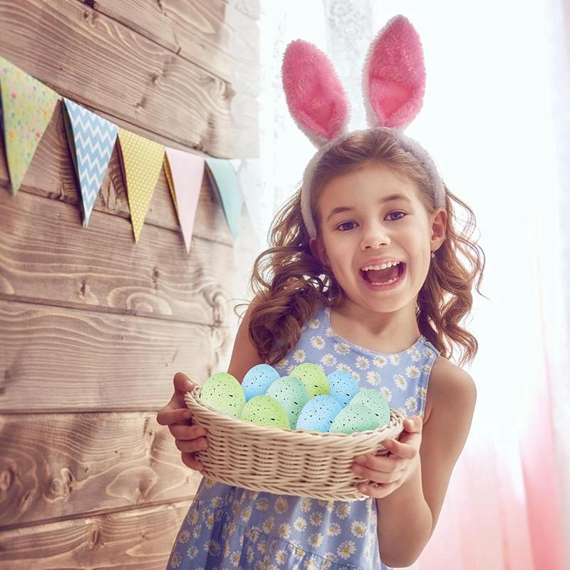 Good-40 Pcs Easter Eggs Artificial Speckled Foam Eggs Pastel Green Blue Decorative Eggs 2.1In For Neutral Easter Table Decor