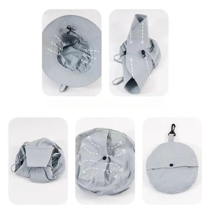 2026 new Summer Sun Protection Waterproof Fisherman hat Bucket Camping Hiking Mountaineering Cap With Storage Bag Anti-UV Sun