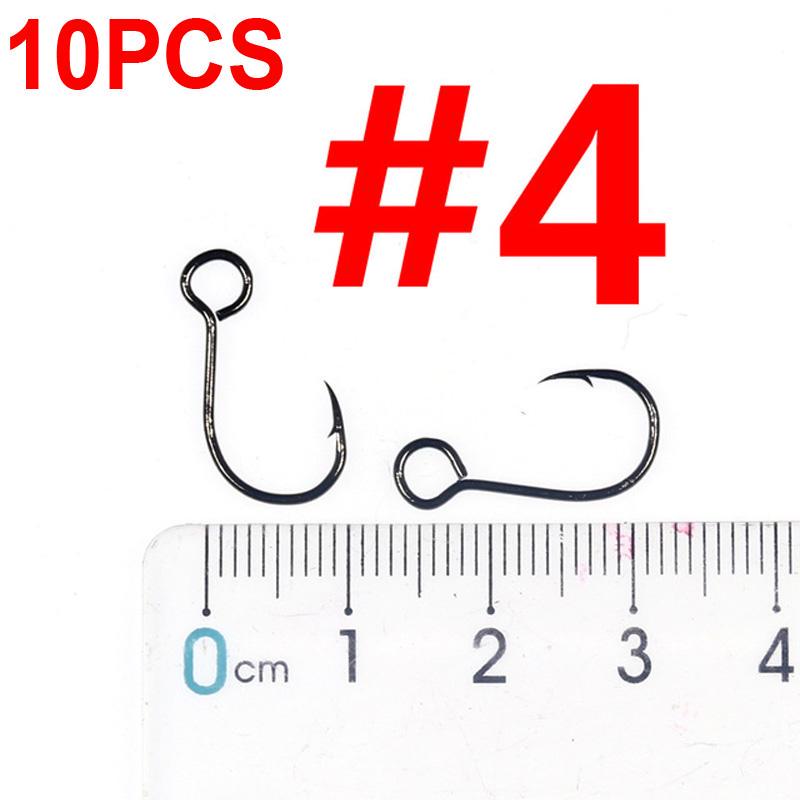 

Bimoo 10шт одинарний гачок для рибальської приманки inline Large Eye Spinner Spoon Hooks Spares #4