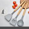 Kitchen Utensils Set, 3 Pcs Non-Stick Silicone Kitchen Cooking Utensils with Wooden Handle, Kitchen Spatula Cookware Utensils Set,