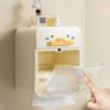 Toilet Paper Box Bathroom Roll Paper Holder Double-layer Waterproof Storage Rack Wall Mounted No Drilling Transparent