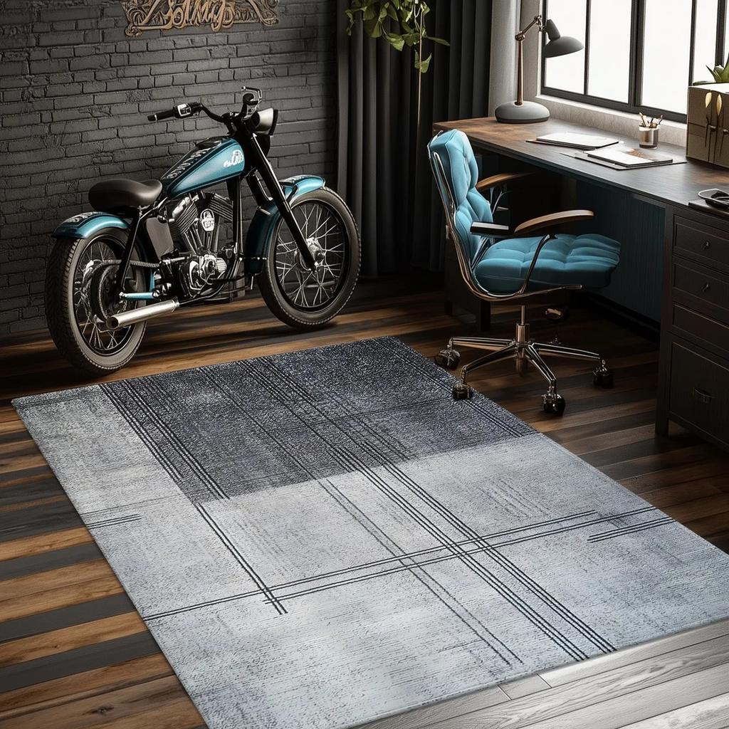 Simple Lines Study Room Carpet Anti-Slip Washable Computer Room Floor Mat Swivel Chair Protection Pad Home Decoration