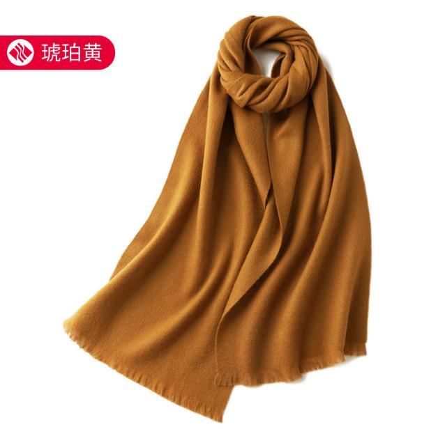 100% pure wool scarf Women's wild classic pure color new autumn and winter couples warm long short ear cashmere scarf