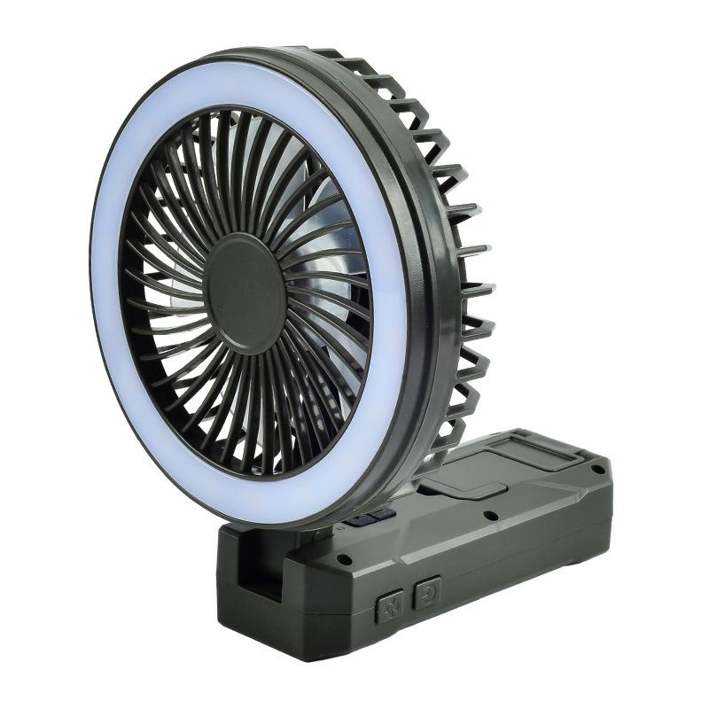 

D5 Foldable Portable Handheld Fan Fill Light Clip With Hook 90° Wireless Usb Rechargeable Super 4 Speed Outdoor Camping Tent Fan