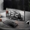 Mirror Double Digital Alarm Clock With Adjustable Night lighting Quiet Operate Temperature Display Double Power Supply