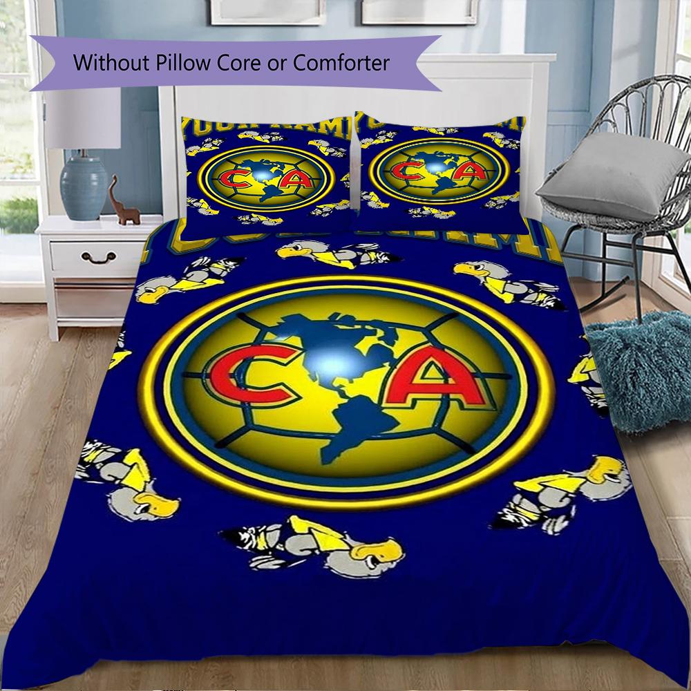 Custom Name Club America Pattern Bedding Uilt Set Uilt Cover Pillowcase Home Decoration Birthday Gift (1*duvet Cover+2*pillowcase Without Core)
