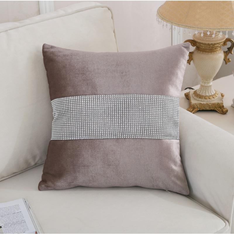 Decorative Pillow Case Flannel Diamond Patckwork Modern Simple Throw Cover Pillowcase Party Hotel Home Textile 45cm*45cm