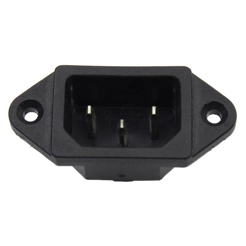 5/20/100PCS Black 3Pins Terminal Male Plug lEC320 C14 Inlet Power Plug Socket AC-04 Panel Mount AC 250V10A Charging Outlet