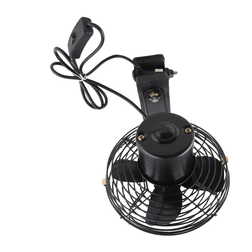 8in Car Cooling Fan Cigar Lighter Powered Black Quiet Metal Clip On Fan for Car Truck SUV RV Boat Bus DC12V