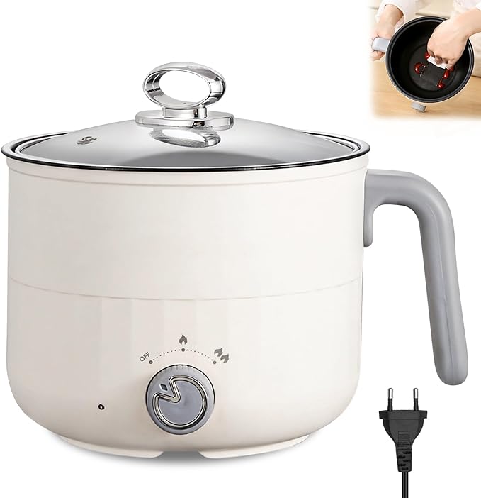 Portable 1.8L mini electric hot pot with two power settings White