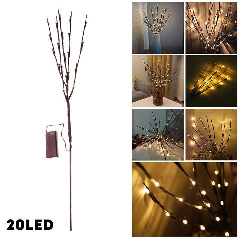 20 LED Indoor Tree Branch Light Party Wedding Home Garden Decor Fairy String Lamp