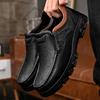 Italian Brand Men's Genuine Leather Shoes Thick Soles Work Attire Shoes Lace Up Height Shoes Men's Office Business Dress Shoes