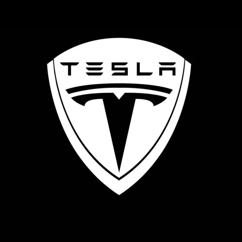 Car Sticker Tesla 2 pieces LED Courtesy Ghost Shadow Welcome Light Laser Logo Projector Door Lamp For Tesla 2018-2025 Model X S