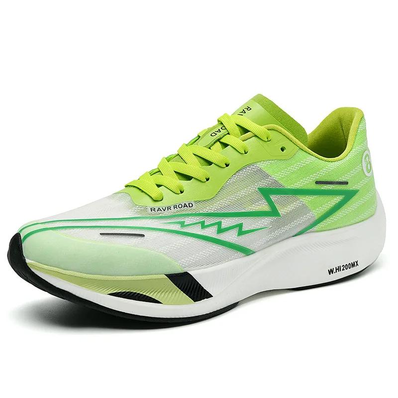 Fashion Men Sneakers Full Palm Carbon Plate Running Shoes Women Lightweight Tennis Shoes Marathon Racing Shock-absorbing Training Shoes