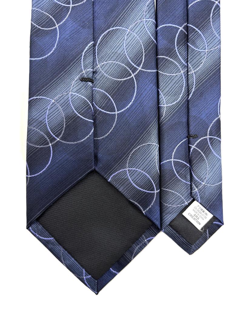 [Hiroko Koshino Homme] Necktie, Line Circle Pattern, 003254-20000-3009 02 Navy base, Line Circle Pattern, FREE