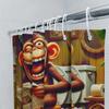 Comical Monkey Reading Toilet Paper Shower Curtain Bathroom Decor 3D Printed Waterproof Home Accessories for Kids' Bathrooms
