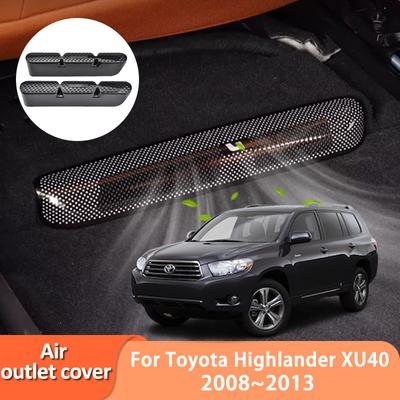 Cubierta de Salida de Aire Debajo del Asiento Para Toyota Highlander XU40 40 2009 2010 2008~2013 Protección de Rejilla de Aire Acondicionado Accesorios para Automóviles