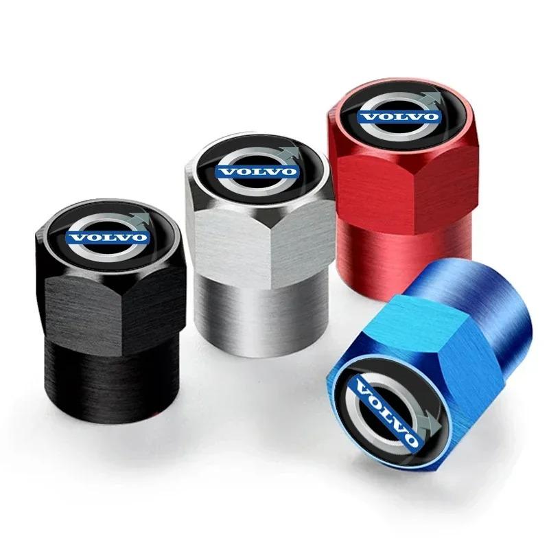 4 Piezas/Set Tapones Metálicos para Válvulas de Neumáticos de Rueda de Coche para Volvo Volvo XC90 S60 V40 XC60 S80 S40 V70 V50 S90 T6 V60 V90 XC40