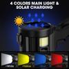 Kmivo Rechargeable Spotlight, 2,000,000 Lumens Super Bright Handheld Led Flashlight, Outdoor Spot Light with Cob Light and Solar Panelsfor Boating