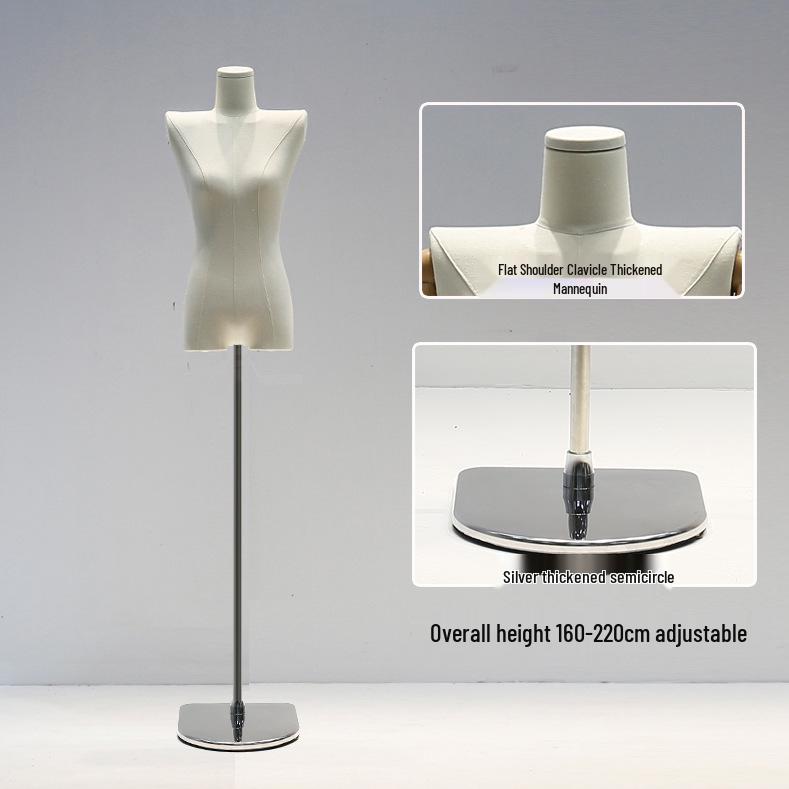 Korean Style Women's Clothing Display Mannequin with Flat Chest and Square Shoulders