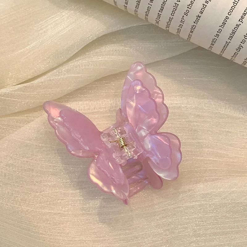 Fairy Butterfly Hair Claw French Retro Acetate Crab Hair Clip Sweet Princess Shark Clip For Women Girl Hairpin Hair Accessories