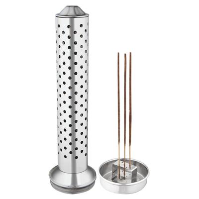Stylish Stainless Steel Safety Agarbatti Stand with Dhoop Holder On Top-Stainless Steel