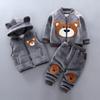 Herbst Winter Baby Jungen Kleidung Sets Dickes Fleece Cartoon Bär Jacke Weste Hose Drei Teile Baumwolle Sportanzug für Mädchen Warme Outfits