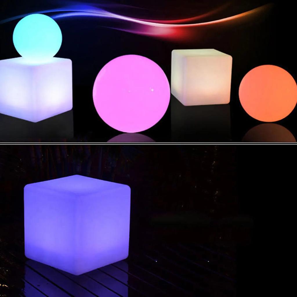 12" RGB LED Cube Stool – Remote Controlled & Rechargeable Chair with 16 Colors
