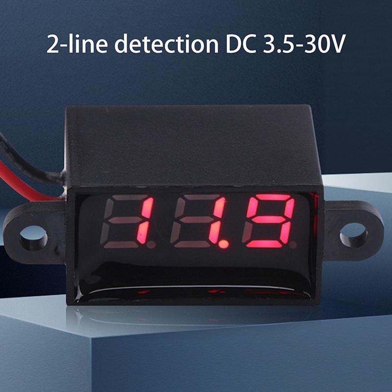 Dc 3.0V-30.0V Digital Car Voltmeter Automotive Voltage Meter Waterproof 12V Led Display Voltage Monitor Tester Motorcycle Car
