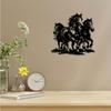 Three Galloping Horses Black Metal Wall Sculpture, Dynamic Iron Art for Living Room Office Patio Outdoor, Equestrian Lover Gift Modern Home Decor