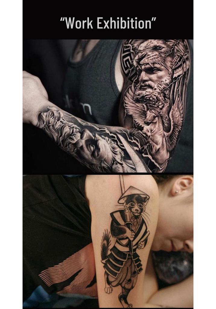Set de Tintas Dinámicas para Tatuajes: Pigmentos Triple y Totem Negro, Negro Congo y Blanco