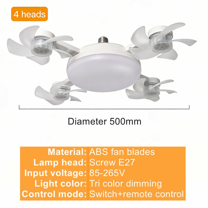 Rotatable 3in1 Ceiling Fan with Remote Control Lighting Lamp E27 E14 B22 GU10 Converter Base Lighting Base Bedroom Living Room