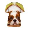 3D Puppy Dog Printed T-shirty Men Oversized Baggy Cavalier King Charles Spaniel Graphic T Shirts Streetwear Cute Clothes