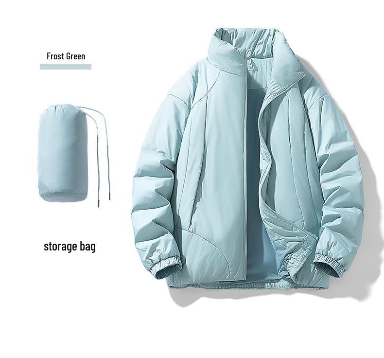 2025 Thickened Winter Cotton Jacket: Casual Solid Color, Stand Collar, Korean Style