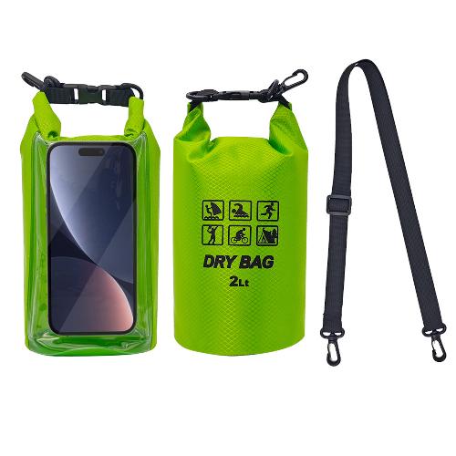 2L Wasserdichter Trockensack für Schwimmen Kajakfahren Trekking Rafting Surfen Bootfahren Tragbarer Touchscreen Outdoor Aufbewahrungsrucksack