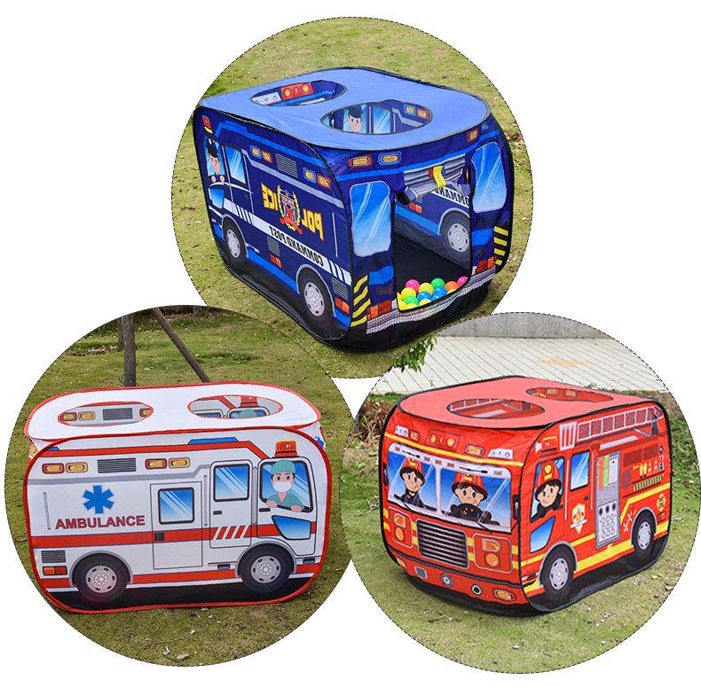 Kids' Fire Truck, Police Car, Bus, and Ambulance Play Tent for Indoor & Outdoor Fun
