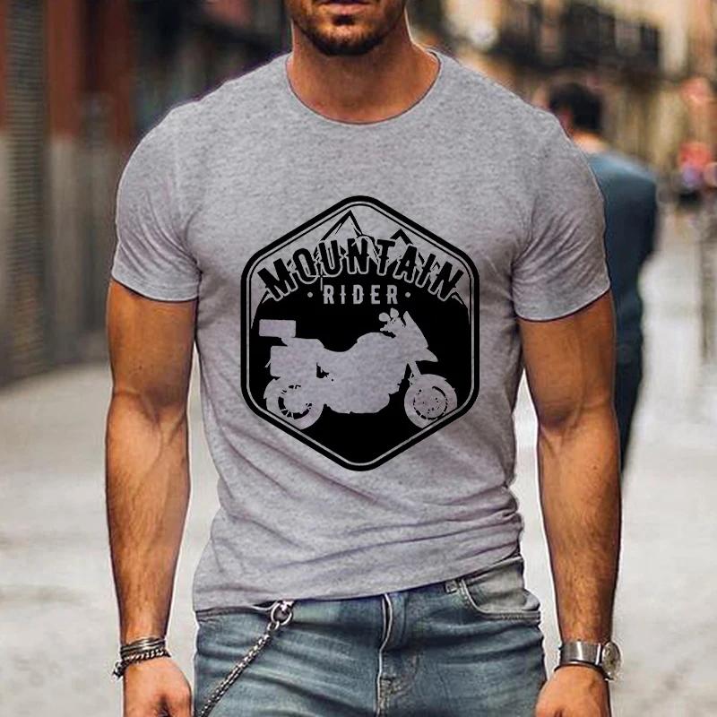 Mountain Rider Moto Club Shirt Graphic T Shirts Men Clothing Short Sleeve T-shirts Street Motorcycle Tshirts Loose Men Camisetas