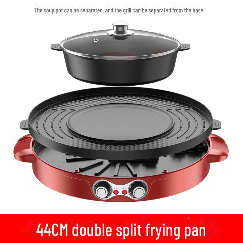 Smokeless Non-Stick Electric Grill & Shabu-Shabu Multi-Function Hot Pot