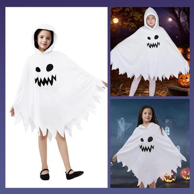 Kinder Kostüm Umhang mit Geistergesicht, leuchtend im Dunkeln, für Halloween-Aufführungen