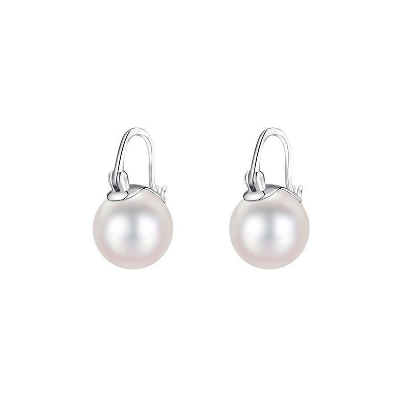 Luxury 925 Sterling Silver Pearl Stud Earrings For Women Jewelry