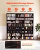 Media Storage Cabinet, 8-Tier DVD Shelf Organizer, 142 X 22 X 130 Cm Multimedia Storage Organizer for CDs, DVDs, Books & Games, CD Shelf for Living