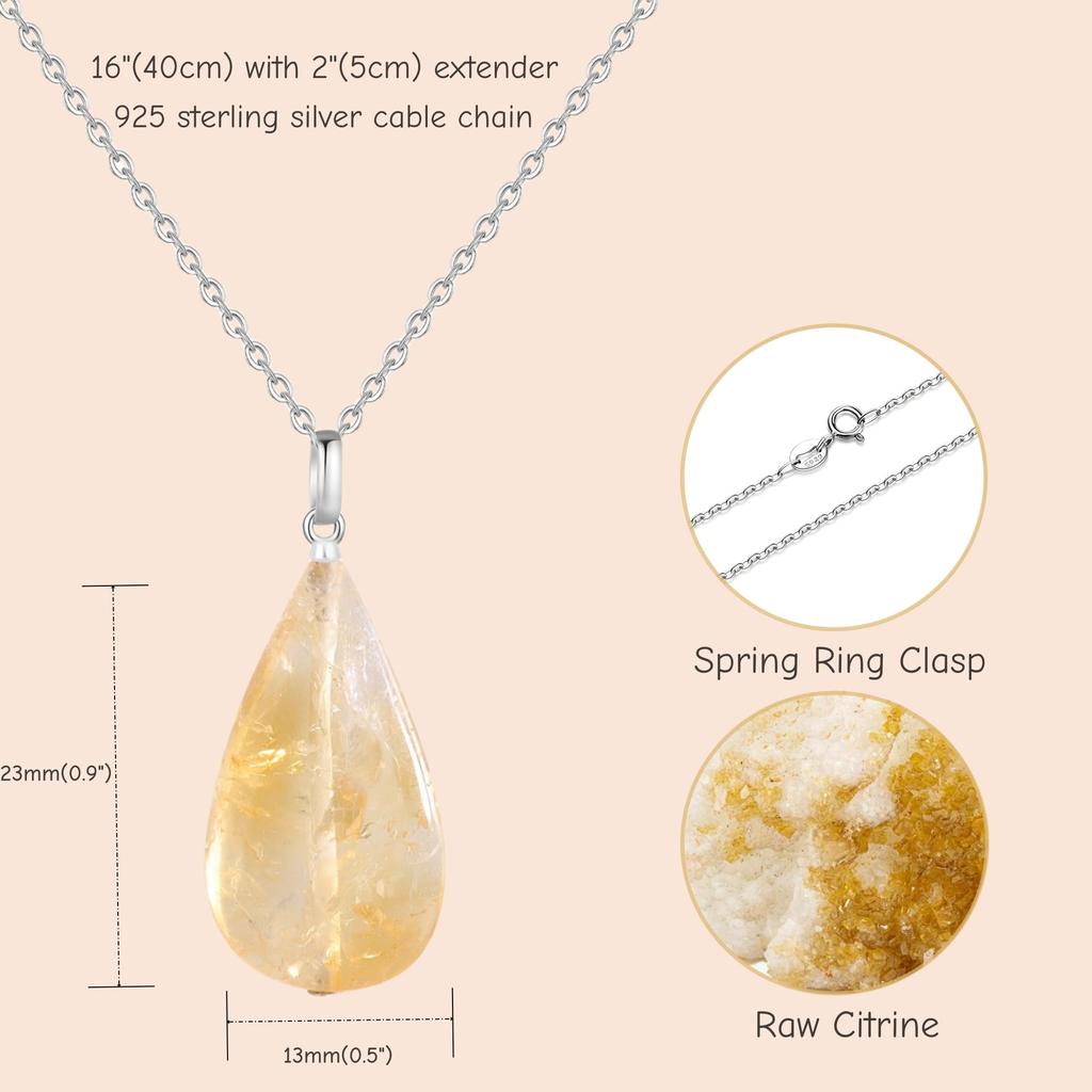 [COAI] [Koai] Teardrop Citrine November Birthstone Power Stone Necklace for Women