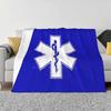 Estrela da Vida Ems Ems ( Branco ) Manta Macia Quente de Flanela Moda Enigmaticone Médico Enfermeiro Doutor Paramédico Ems Cuidados de Saúde