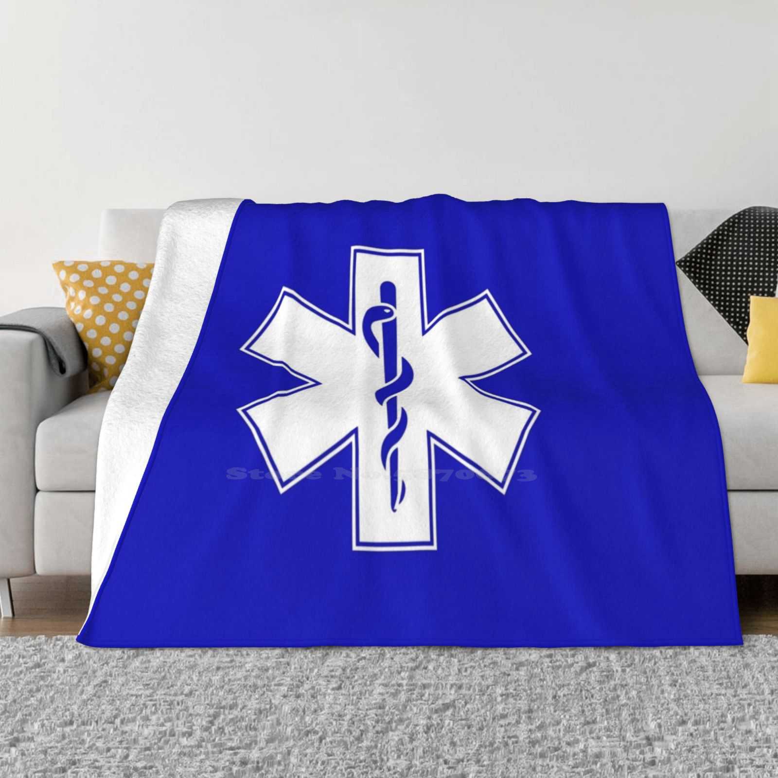 Star Of Life Emt Ems ( White ) Fashion Soft Warm Flannel Blanket Enigmaticone Medical Rn Nurse Doctor Emt Ems Healthcare 30x40in