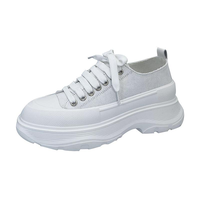 

Модная молодежная обувь для досок для женщин Модная универсальная студенческая повседневная женская обувь Новая весенняя обувь с толстой подошвой Увеличенный комфорт Тенденция 35 белый