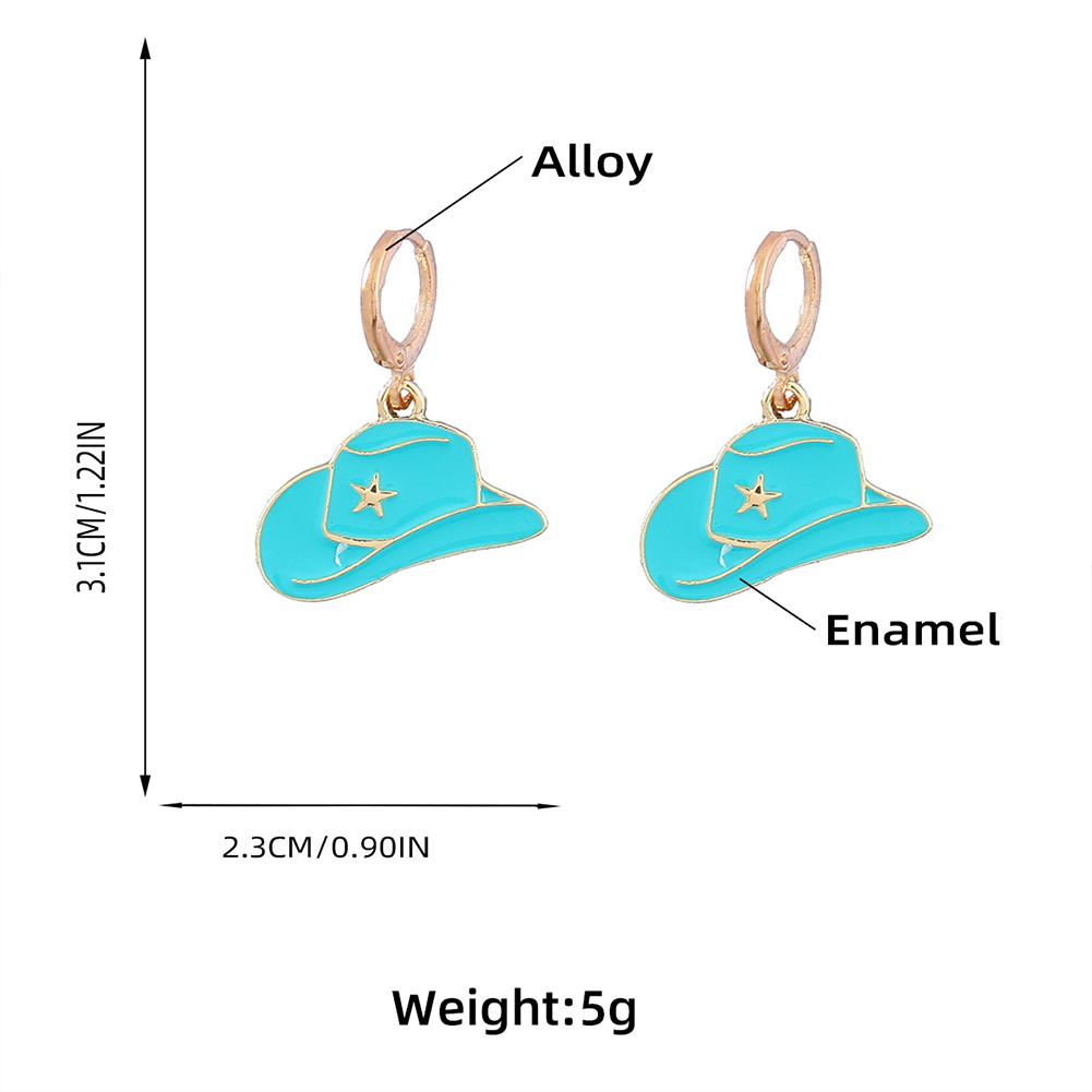 Women Fashion Earrings Trendy Cowboy Hat Alloy Earrings Jewelry Accessories For Girls Gifts