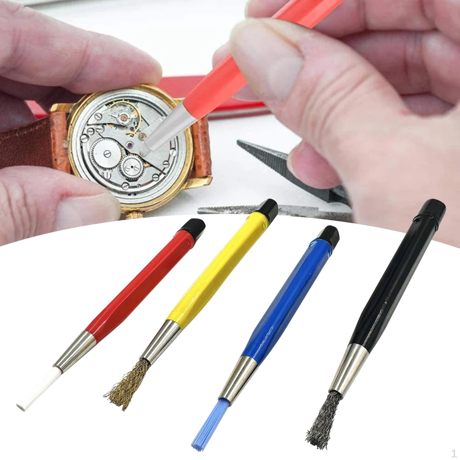 

Щетка для удаления ржавчины, ручка для удаления деталей часов. Простая в использовании для ремонтников. Магазин любителей. 4pcs