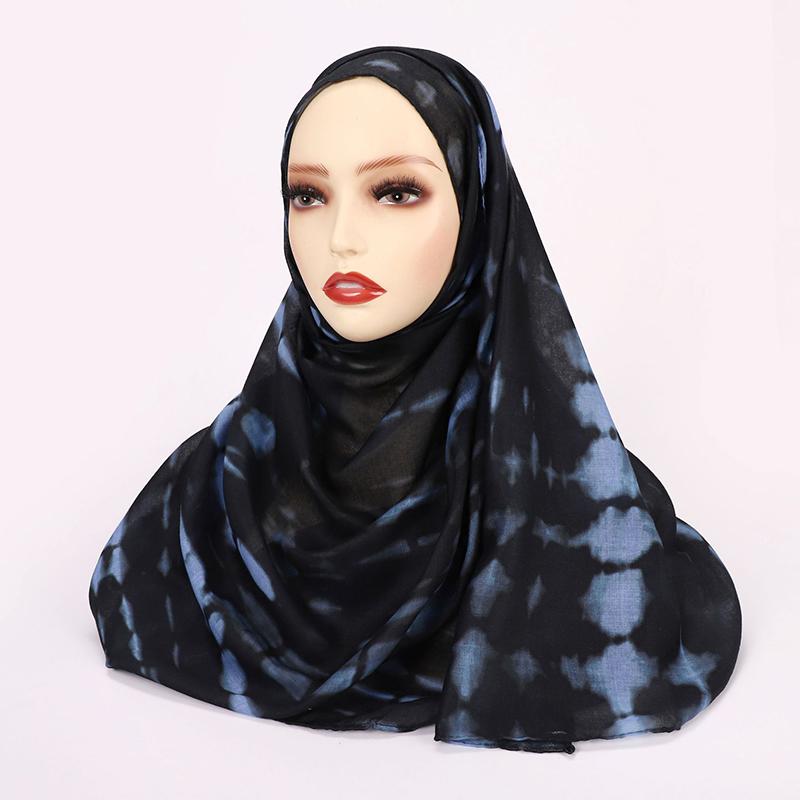 Watercolour Floral Printed Hijab Scarf Modal Breathable Light Weight Soft Muslim Women Headband Cotton Rayon Viscose WovenShawl