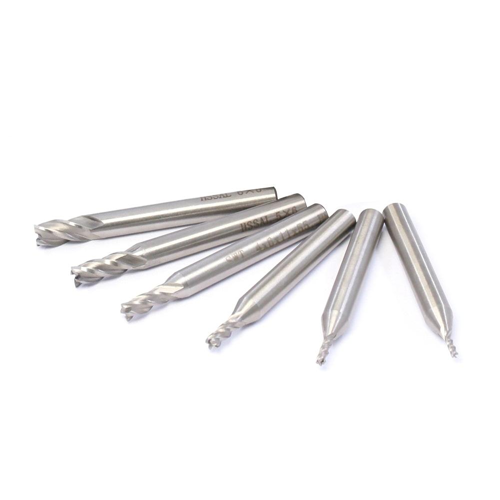 4-flute Structure Carbide End Milling Cutter HSS Slot Drill Bit Set
